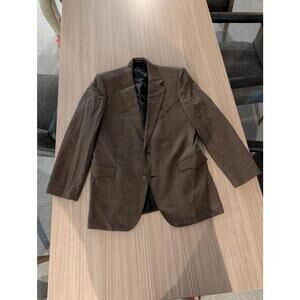 Vtg Circle S Western Blazer Jacket Rockabilly Brown Tweed  42L